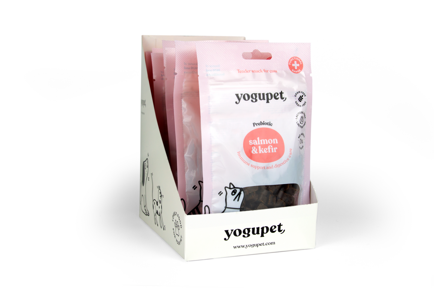 Yogupet Salmon & Kefir – полувлажни хапки за котки със сьомга и кефир 50gr