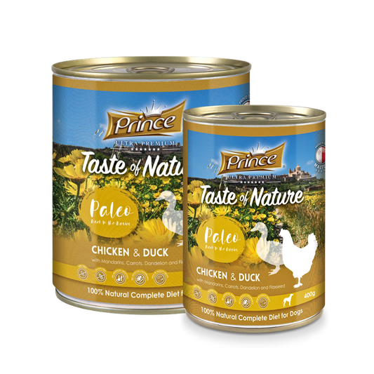 Консерва за кучета с пилешко и патешко, с мадарини и моркови TON PALEO CHICKEN & DUCK 400gr