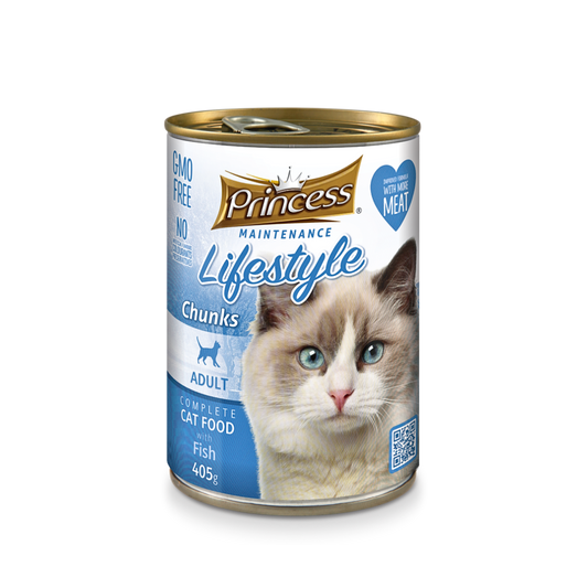 Бюджетна мокра храна за котки Princess Lifestyle парченца риба в сос.