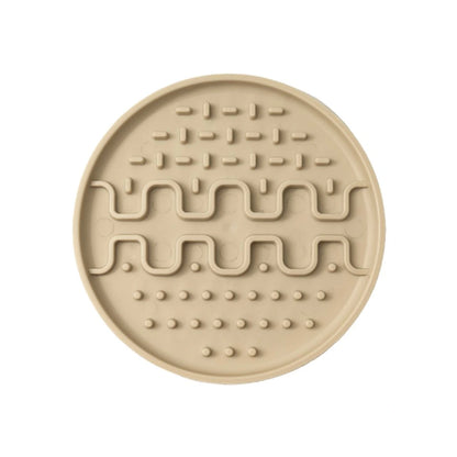 Неплъзгаща мини подложка за хранене за кучета и котки Fiboo Licking Mat for small dogs Lollipop Mini Beige/Green - забавя храненето, успокоява и отпуска