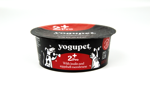Високо протеинов йогурт за кучета и котки с яйчена обвивка, инулин и колаген Yogupet 2+Pro (без лактоза) 110gr