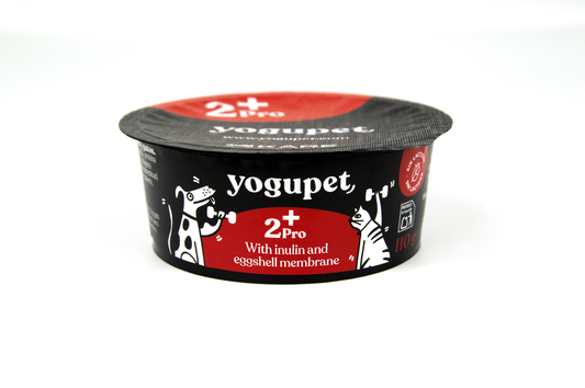 Високо протеинов йогурт за кучета и котки с яйчена обвивка, инулин и колаген Yogupet 2+Pro (без лактоза) 110gr