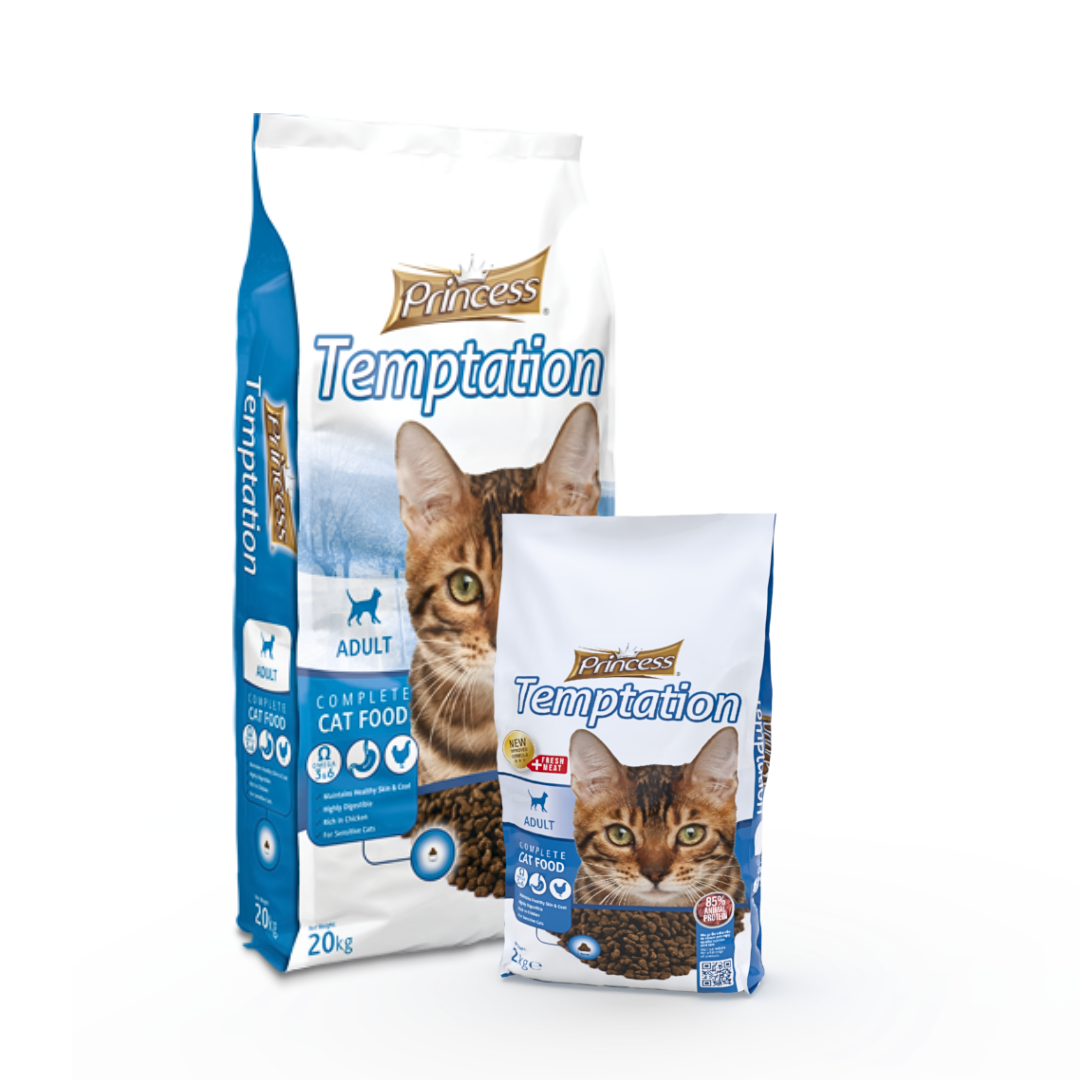 Бюджетни гранули за котки с птиче месо Princess Maintenance – Temptation - 2 кг.