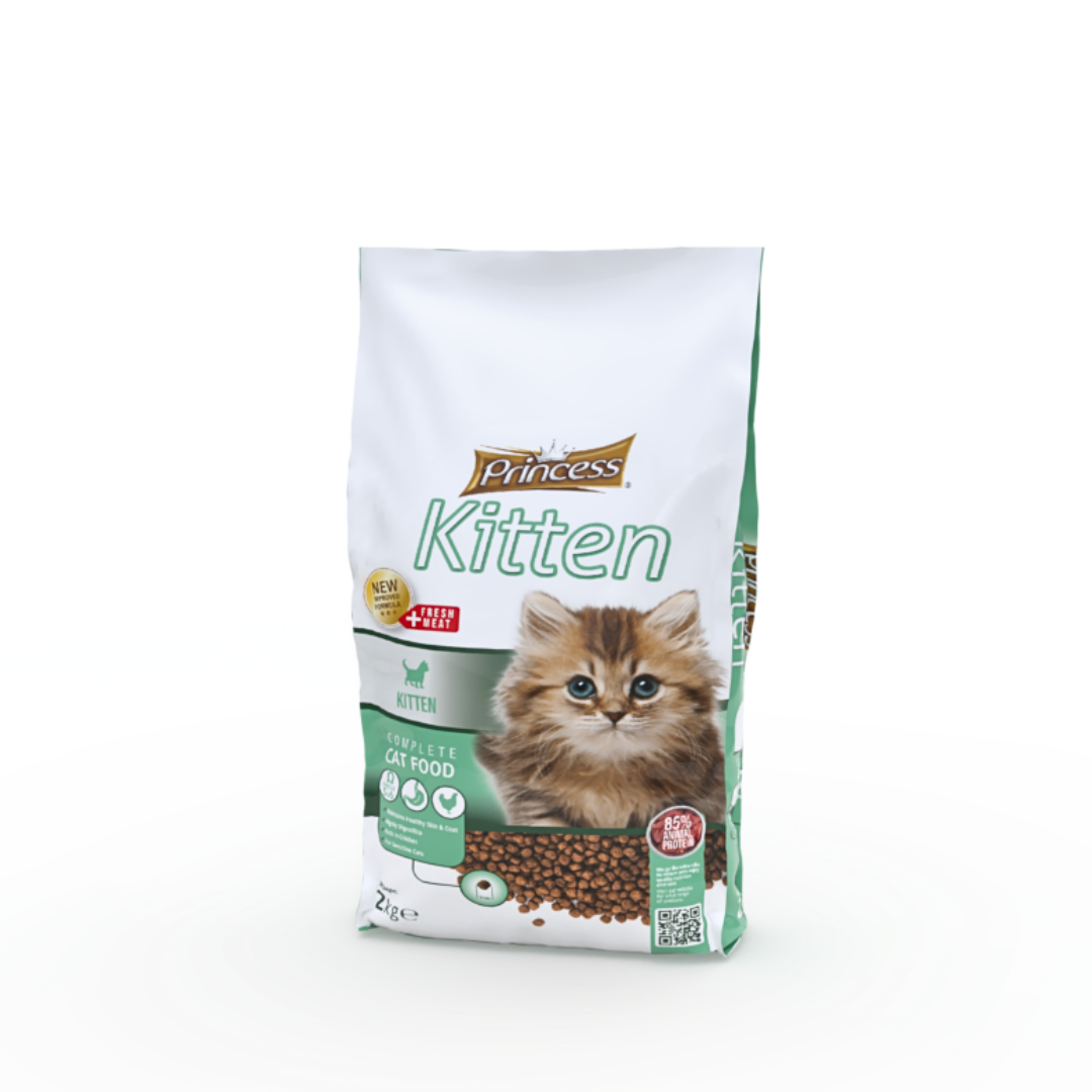Бюджетнa суха храна за малки котенца с птиче месо Princess Kitten - 2 кг.
