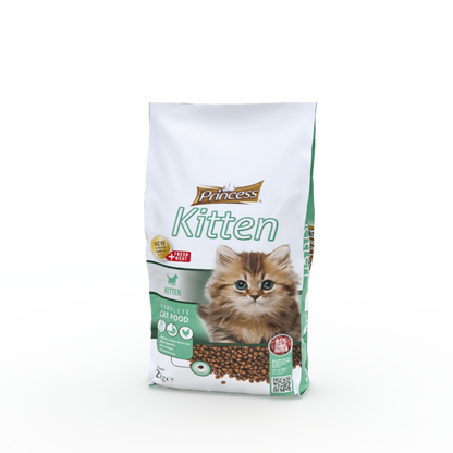 Бюджетнa суха храна за малки котенца с птиче месо Princess Kitten - 2 кг.