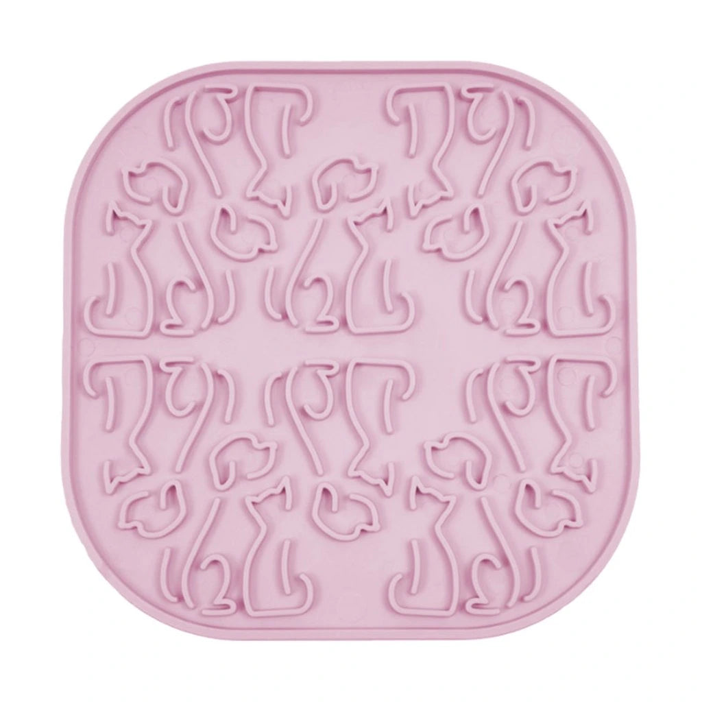 Неплъзгаща подложка за близане за кучета и котки Fiboo Licking Mat Lollipop Green/Pink - забавя храненето, успокоява и отпуска