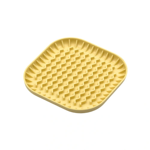 Купичка за бавно хранене за малки кучета и котки Fiboo Slowing Mat for small dogs Fiboowl Yellow/Light Blue