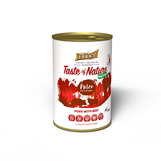 Консерва за кучета със свинско и говеждо TASTE OF NATURE PALEO Pork with beef 400GR
