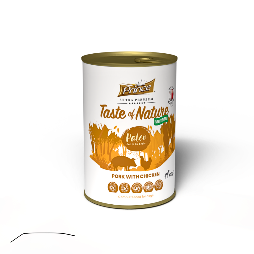 Консерва за кучета със свинско и пилешко TASTE OF NATURE PALEO Pork with chicken 400GR