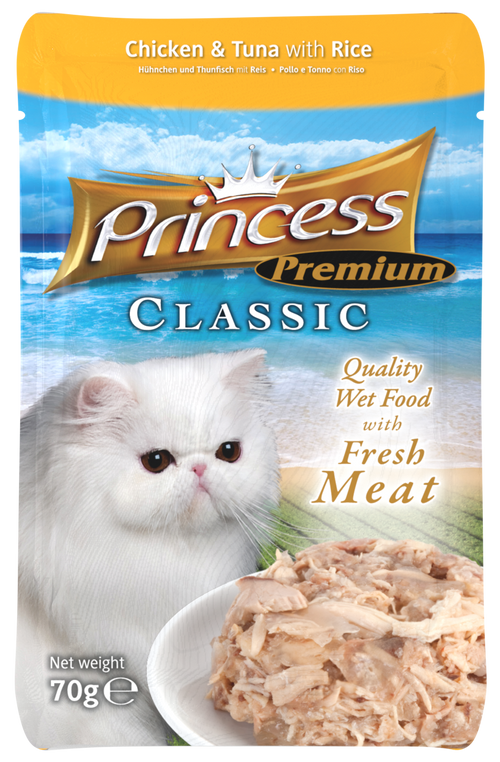 Пауч с пилешко, риба тон и ориз PRINCESS PREMIUM POUCH 70g