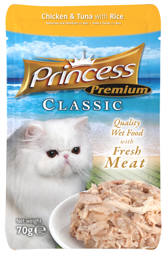 Пауч с пилешко, риба тон и ориз PRINCESS PREMIUM POUCH 70g