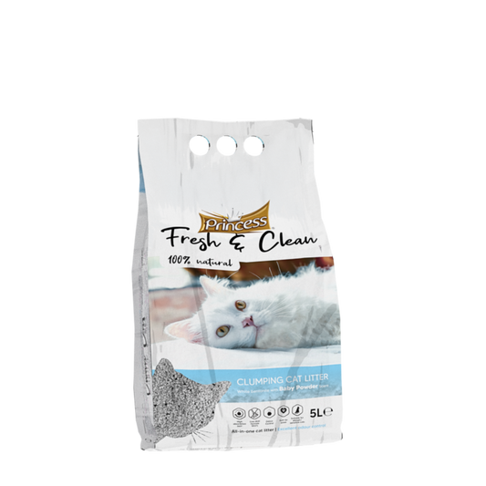 Котешка тоалетна  Princess Fresh Clean – АРОМАТ НА БЕБЕШКА ПУДРА