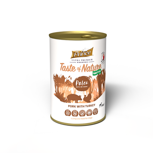 Консерва за кучета със свинско и пуешко TON PORK & TURKEY 400GR