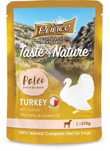 Пауч за кучета с пуешко и моркови PALEO TURKEY W/CARROTS 375G