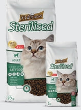 Бюджетни гранули за кастрирани котки с птиче  месо Princess Maintenance – Sterilised 2 кг.