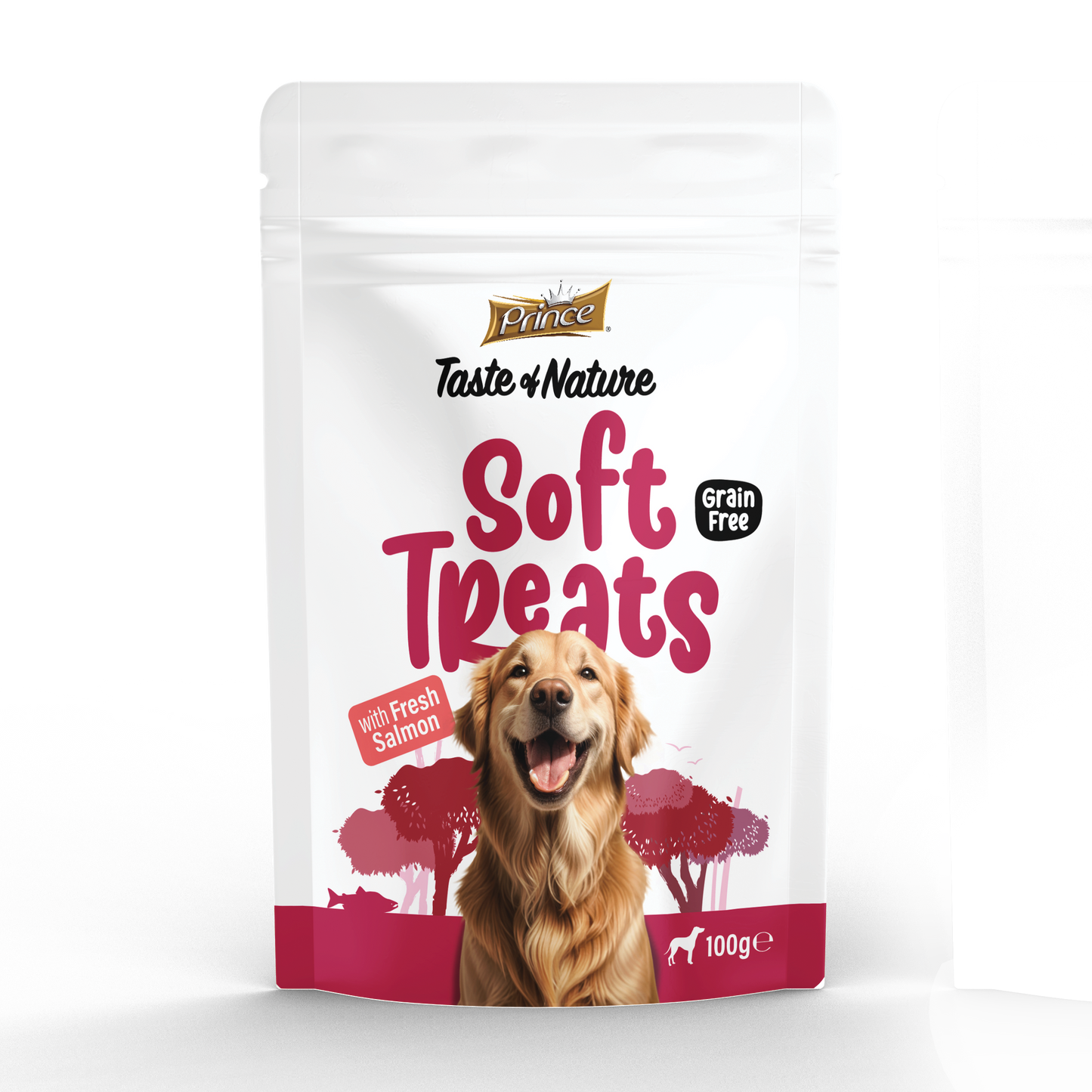 Лакомства за кучета с прясна сьомга PRINCE SOFT TREATS - Fresh Salmon 100GR