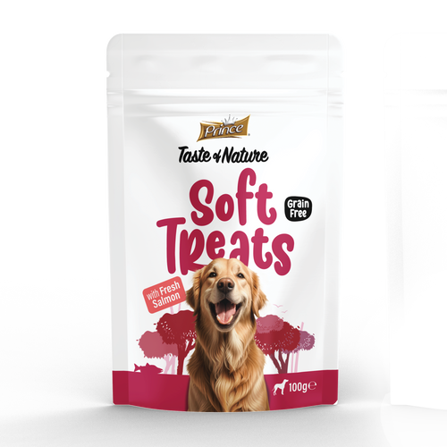 Лакомства за кучета с прясна сьомга PRINCE SOFT TREATS - Fresh Salmon 100GR