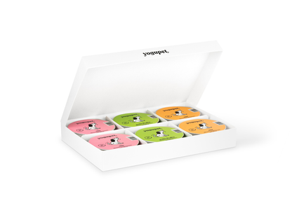 Подаръчна кутия с йогурти за кучета Yogupet общо 6 бр. 660gr (PRE-ORDER за февруари)