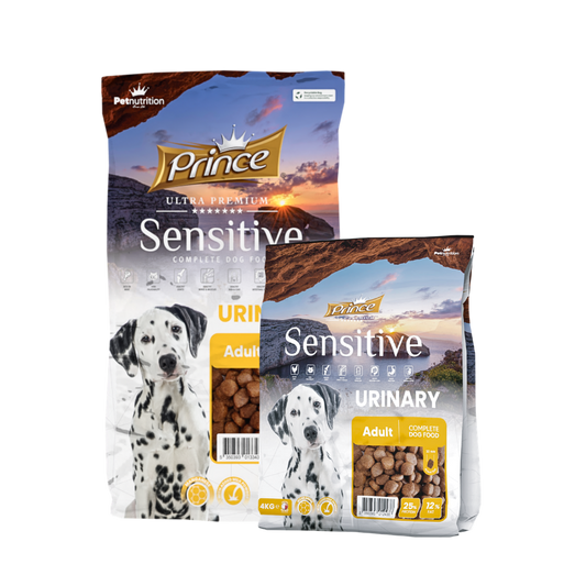 Гранули за чувствителни кучета с уринарни проблеми PRINCE SENSITIVE URINARY 4KG - за средни и едри породи