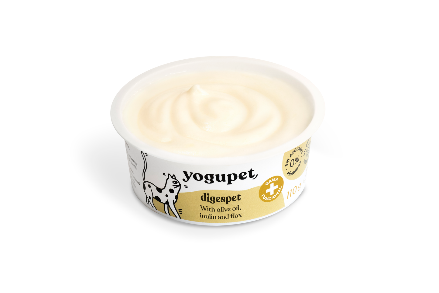 Yogupet Digespet – функционален йогурт за котки със зехтин, инулин и ленено семе (без лактоза) 110gr