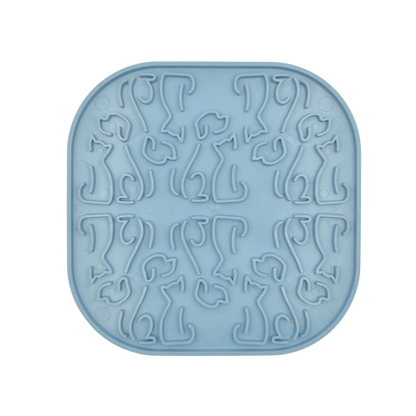 Лепкава подложка за близане за кучета и котки Fiboo Licking Mat Lollipop Sticky Yellow/Blue – за успокояване по време на груминг процедури