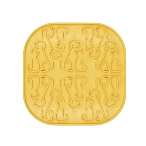 Лепкава подложка за близане за кучета и котки Fiboo Licking Mat Lollipop Sticky Yellow/Blue – за успокояване по време на груминг процедури