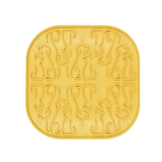 Лепкава подложка за близане за кучета и котки Fiboo Licking Mat Lollipop Sticky Yellow/Blue – за успокояване по време на груминг процедури